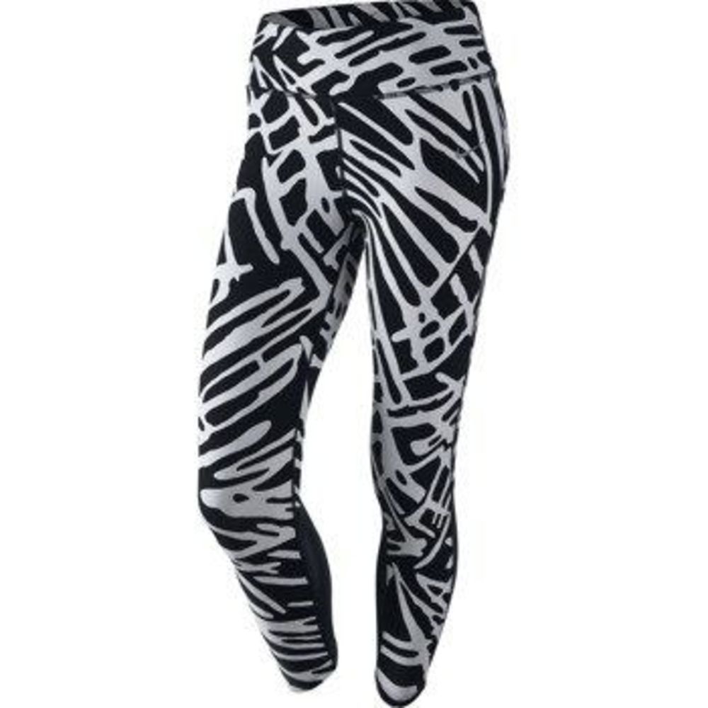NEW Womens XS NIKE Palm Epic Lux Cropped Running Tights 719803-010 Black White
